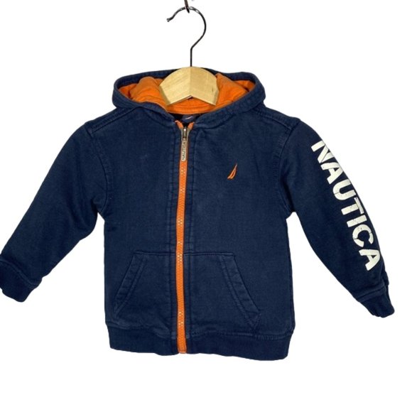 Nautica Navy Blue Logo Zip-Up Hoodie Size 18 Months - Picture 6 of 7